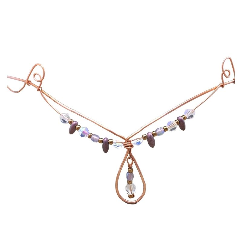 Forehead tiara copper crystal diadem