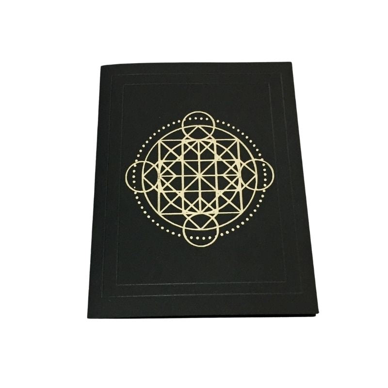 gold ink geometry black notecard