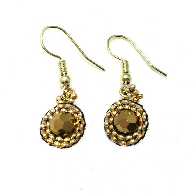 Gold crystal earrings