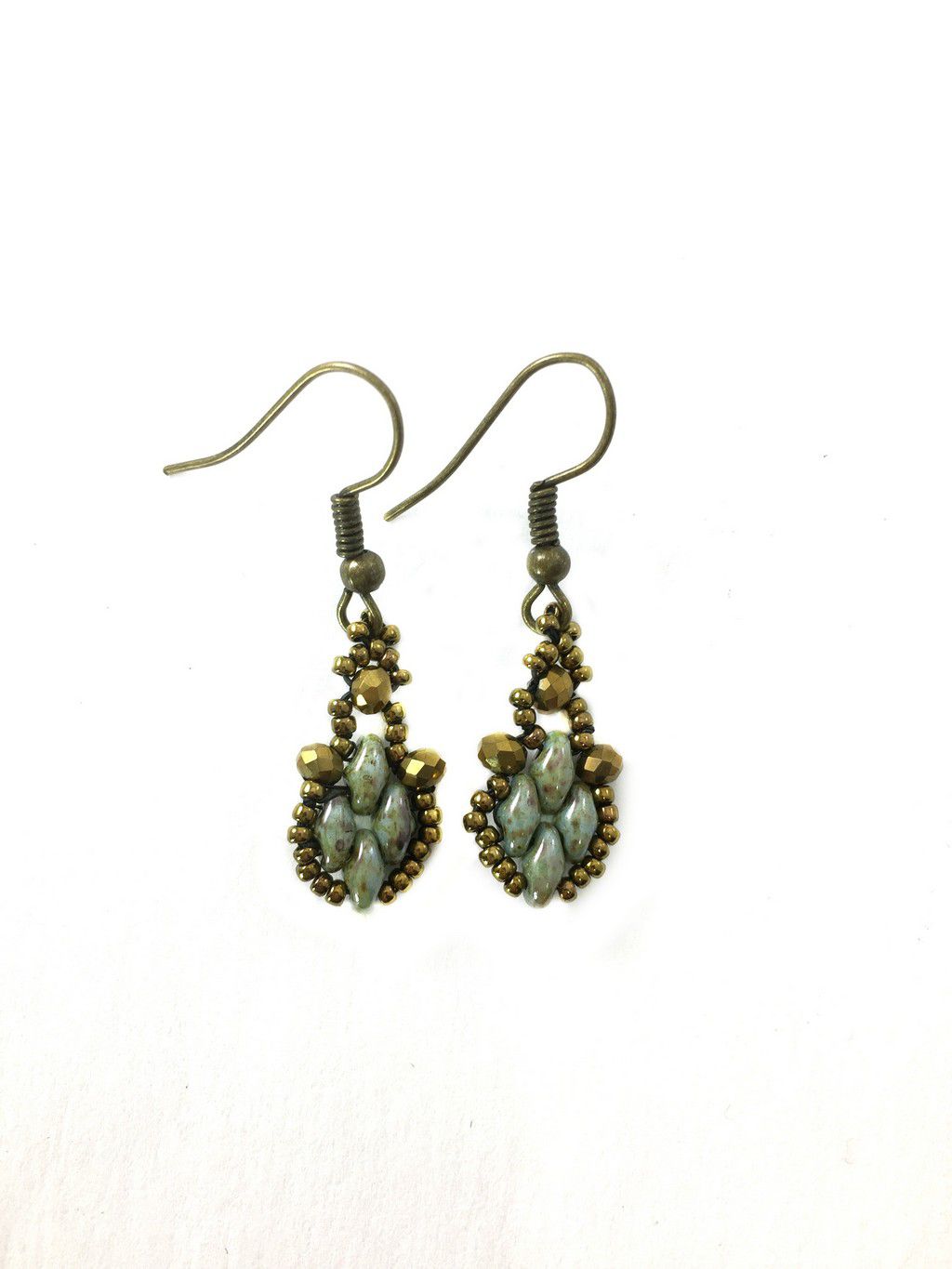Turquoise Green victorian earrings