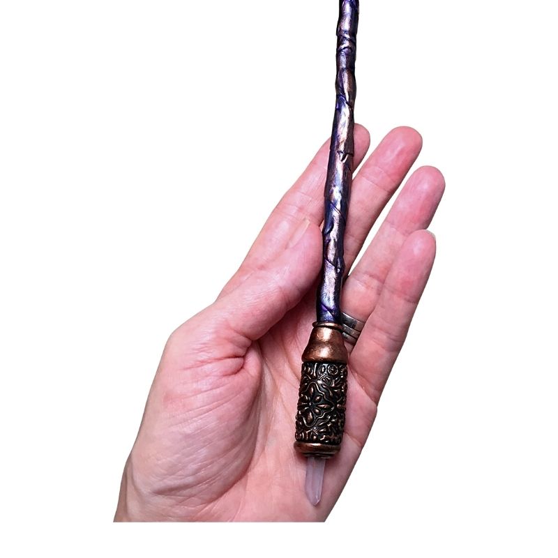 purple crystal handmade wand