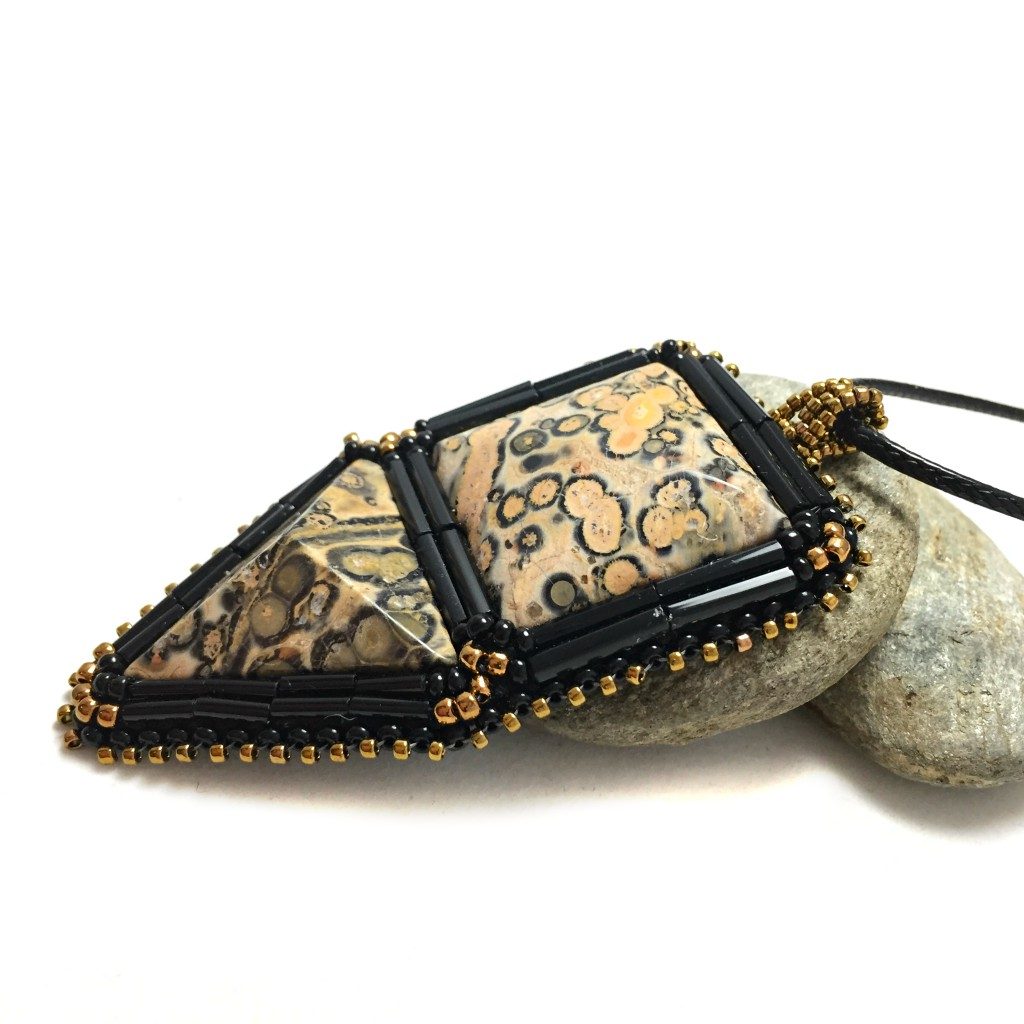 leopardskin jasper pendant left side