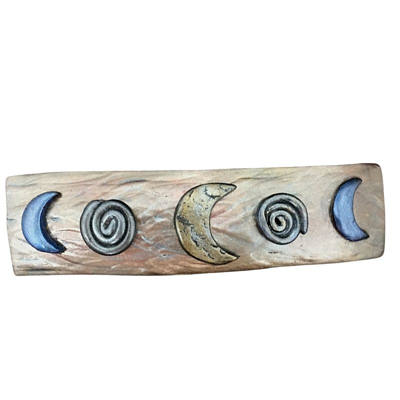 luna swirls barrette clip in gold, silver and blue