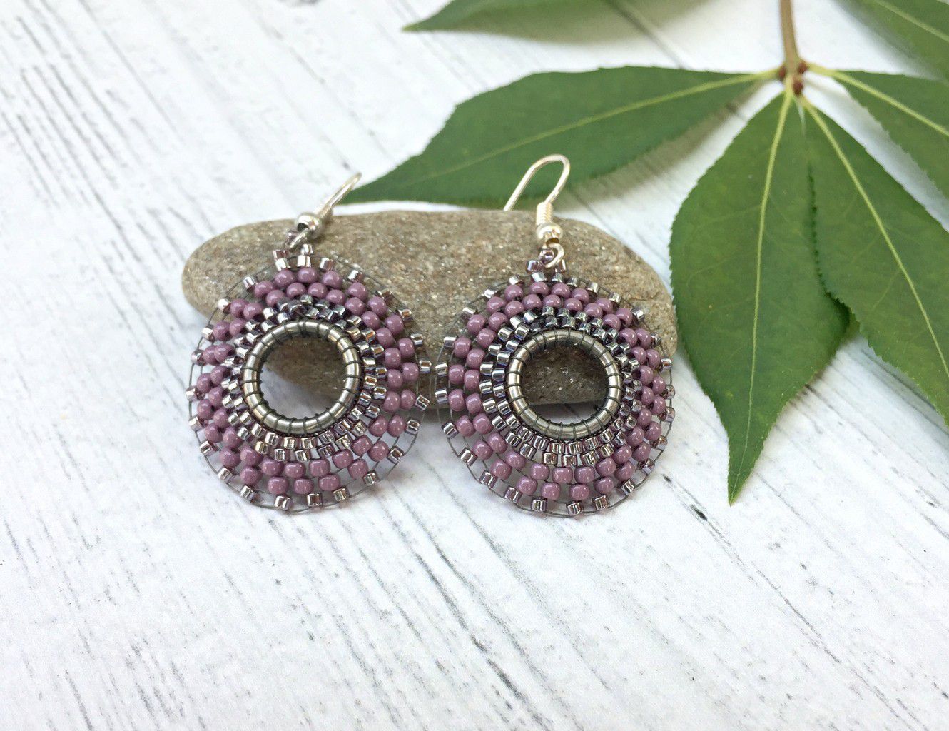 purple hoop earrings