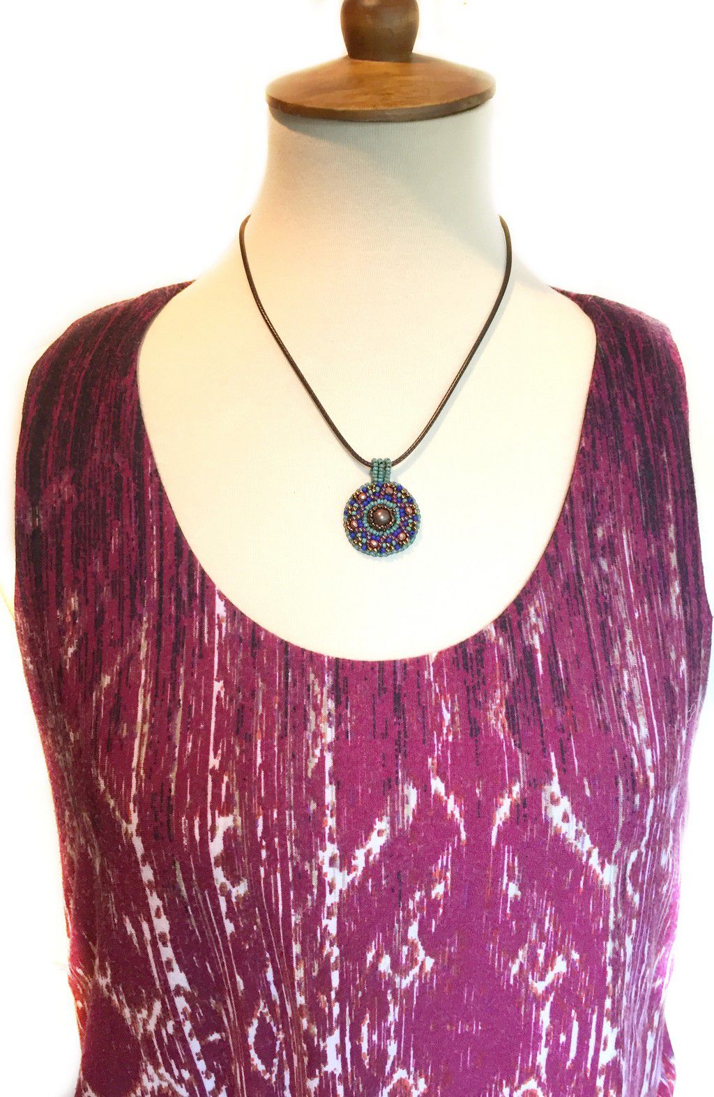 mandala Pendant on mannequin