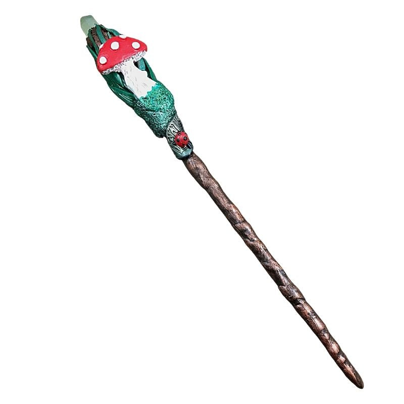 Polymer clay mushroom cottagecore wand