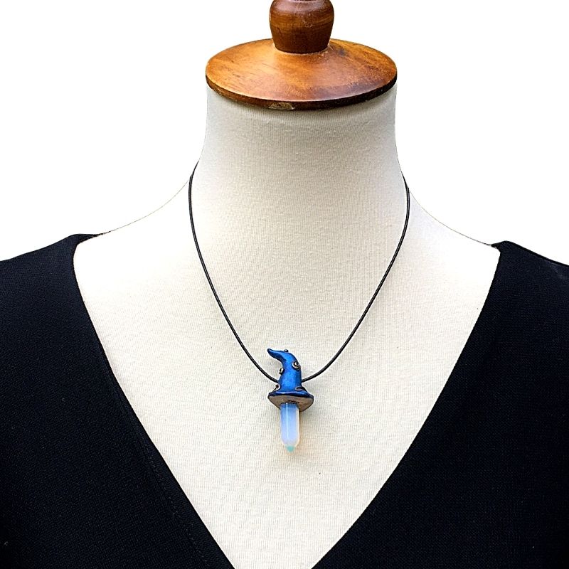 Fantasy Wizard Hat Opalite Necklace