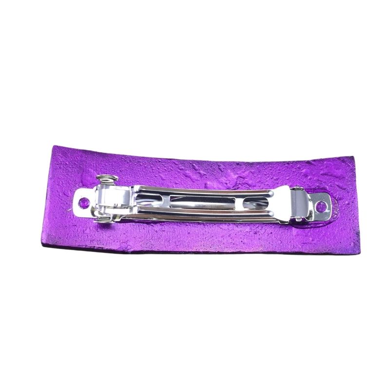 Back of purple hair clip