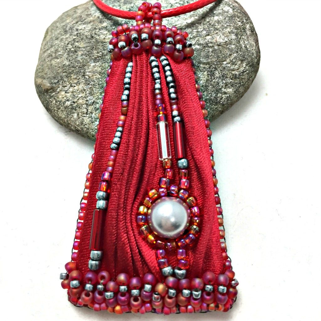 Red Silk necklace for valentines day