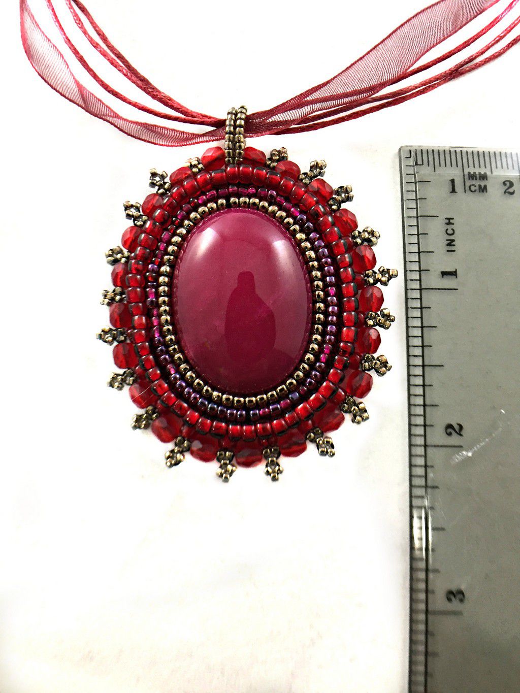 Victorian Red pendant size shot
