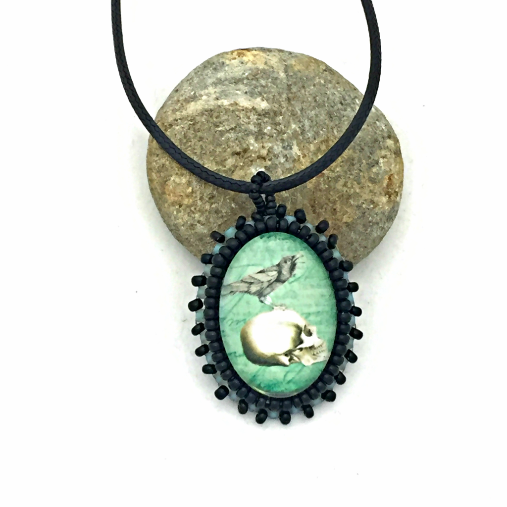 small turquoise skull necklace