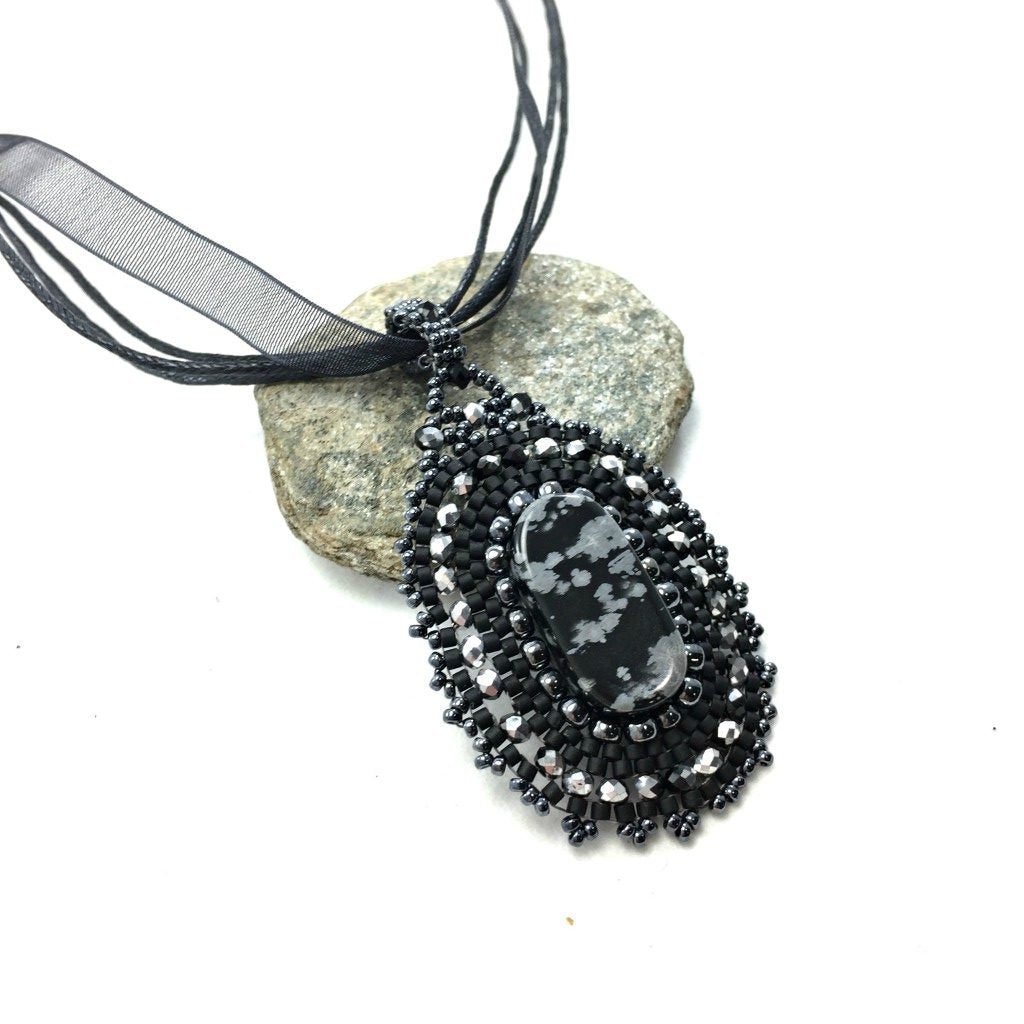 side shot of victorian gothic lace necklace