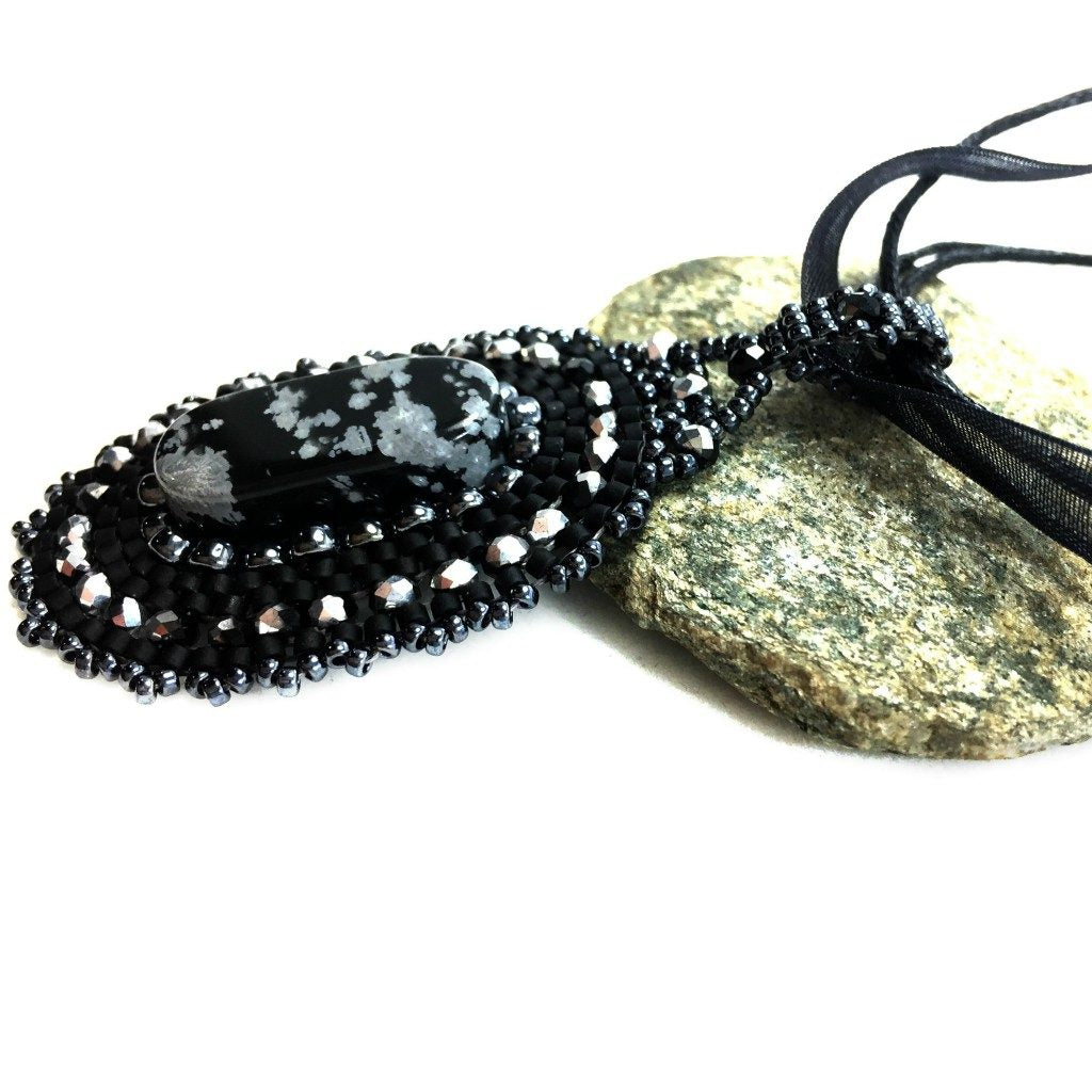 side shot of victorian lace gothic pendant