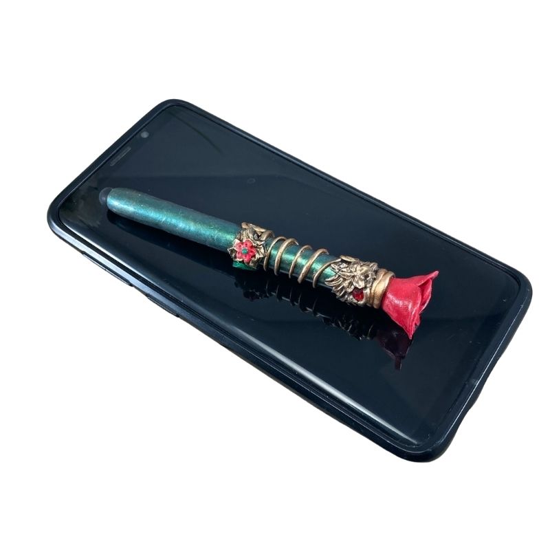 Red rose touch screen device pen